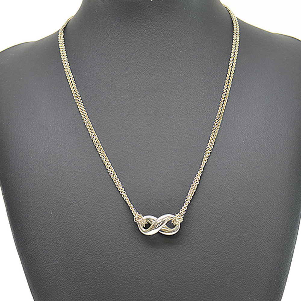 Tiffany Infinity Double Chain Necklace Silver